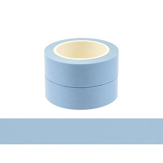 NatSumeBasics Pastel Washi Tape Solid Light Blue Washi Tapes 2 Pcs 32 Ft. Decorative Masking Tape Self-Adhesive Craft Tapes for Packaging Decor Scrapbooks DIY Gift(Light Blue)