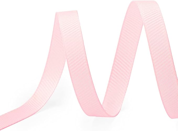 LIUYAXI 1/4" X 50 Yards Solid Pink Grosgrain Ribbon, Perfect for Crafts, Wedding Decor, DIY Hair Accessories, Sewing, Gift Package Wrapping and More