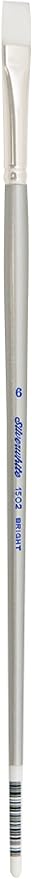 Silver Brush Limited 1502-6 Silverwhite Bright Paintbrush for Watercolor, Gouache, Inks, Dyes, Fluid, & Flow Acrylic, Size 6, Long Handle