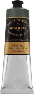 Charvin Extra Fine Professional Acrylic Paint - Davy's Grey, 60ml Tube, Triple-Milled, Lightfast Pigments, Open Stock Artist Acrylic Paints in Nature-Inspired Hues