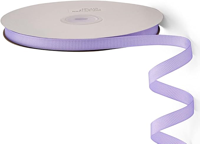 LIUYAXI 3/8" X 50 Yards Solid Lavender Grosgrain Ribbon, Perfect for Crafts, Wedding Decor, DIY Hair Accessories, Sewing, Gift Package Wrapping and More