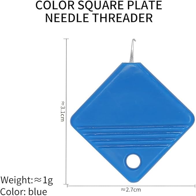 LB 2025 Sewing Machine Needle Threader 10Pc Blue Universal Square Metal Hand & Machine Threader Tool Durable Quick Insertion Kit with Ergonomic Design for Home/Professional Tailors