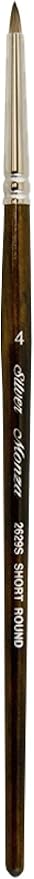 Silver Brush Limited 2629S Monza Round Art Brush, Oil, Acrylic, and Watercolor Brush, Short Handle, Size 4