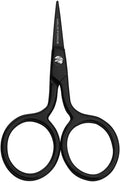 Small Embroidery Scissors: Black Forged Stainless Steel Sharp Straight Pointed Tip Shears Precision Snips Detail Thread Yarn for Sewing Cross Stitch Needlework, 2.5 inch