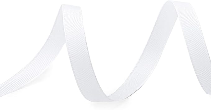 LIUYAXI 1/4" X 50 Yards Solid White Grosgrain Ribbon, Perfect for Crafts, Wedding Decor, DIY Hair Accessories, Sewing, Gift Package Wrapping and More