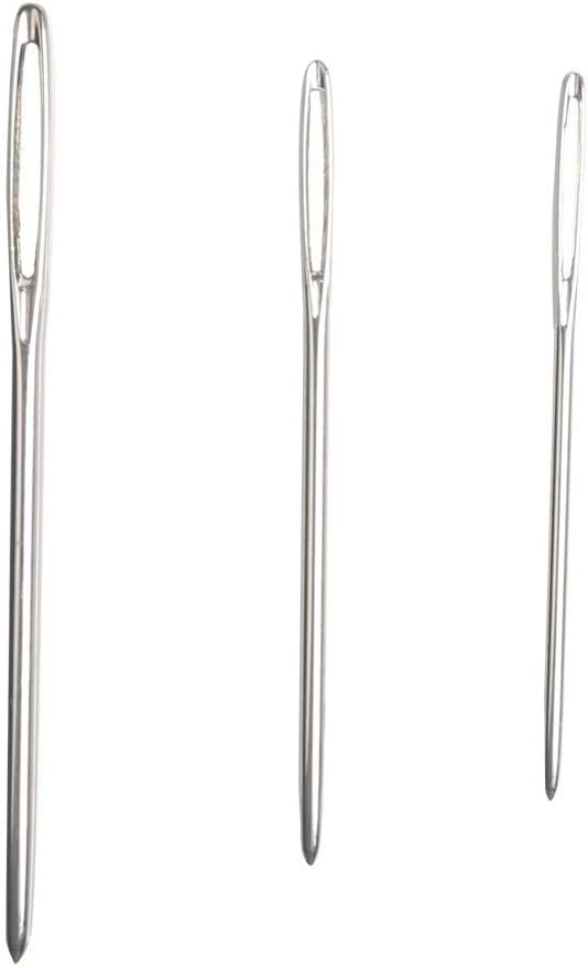 Hekisn Large-Eye Blunt Needles, Stainless Steel Yarn Knitting Needles, Sewing Needles, Crafting Knitting Weaving Stringing Needles,Perfect for Finishing Off Crochet Projects (15 Pieces)