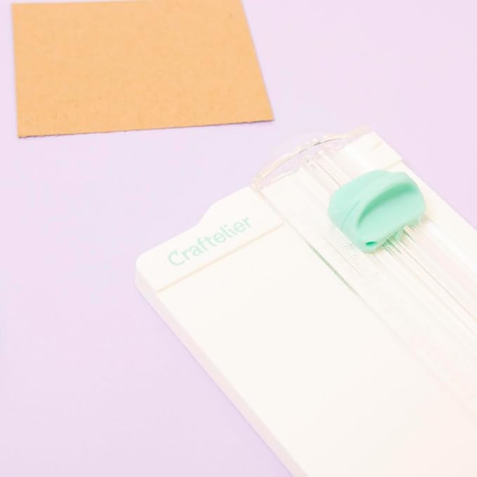 Craftelier - Paper Trimmer and Score Board for Paper Crafts | Mini Cutting Board Tool for Scrapbooking Supplies | Card Making, Small Business Essentials | Size 3.5 x 6.7 inches