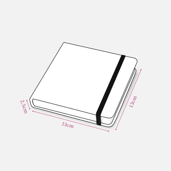 Mifuner Square 5.1x 5.1 165gsm Colored Pencil Paint Journal Hardbound 128pgs (64Sheets Front Back Cold Pressed) Travel for Colored Pencil Sketch Handmade Cloth Cover Notebook Chrysanthemum