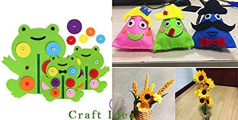 YYCRAFT Soft Felt Sheets 6 X 6 Inch Felt Fabric Squares Patchwork Sewing DIY Craft 1.6mm Thick - 40 Pcs,Apple Green