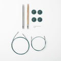 Knit Picks Try It Wood and Stainless Steel Interchangeable Knitting Needle Set - US 6 and 7 (Sunstruck and Reflections Stainless Steel)
