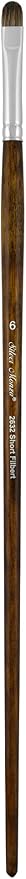 Silver Brush Limited 26326 Monza Short Filbert Brush for Oil & Acrylics Paintings, Size 6, Long Handle