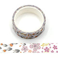 Syntego Purple Flowers Decorative Floral Washi Tape 15mm x 5m