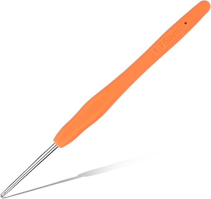 1.75 mm Crochet Hook, Ergonomic Handle for Arthritic Hands, Extra Long  Knitting Needles for Beginners and Crocheting Yarn (1.75 mm)