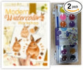 Beginners Watercolor Workbook for Adults -Step-by-Step Coloring Book Set-12 coloring book pages - Includes 16 color blocks and a brush - Professional Watercolor Paper: 300gsm/140lb (Animals)