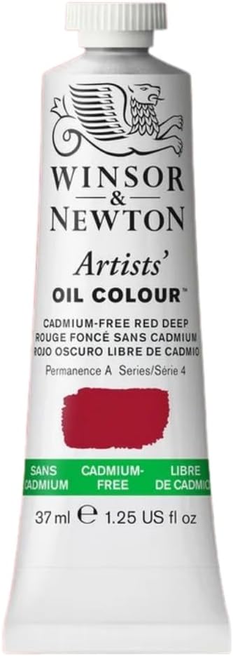 Winsor & Newton Artists' Oil Color, 37ml (1.25 oz) Tube, Cadmium-Free Red Deep