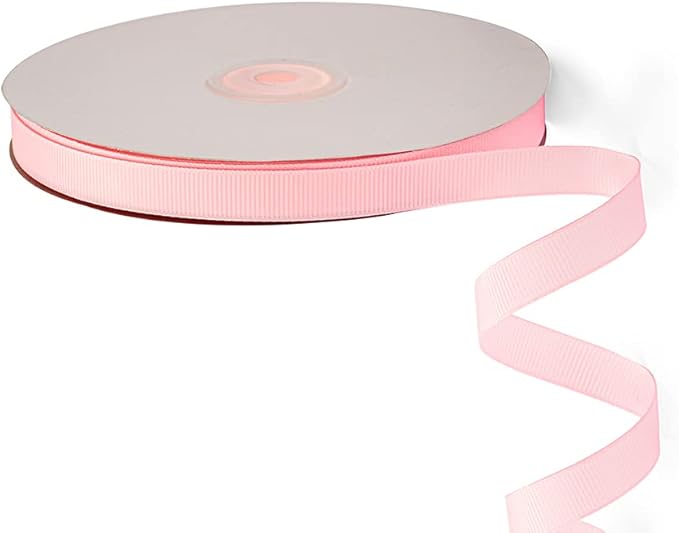 LIUYAXI 1/2" X 50 Yards Solid Pink Grosgrain Ribbon, Perfect for Crafts, Wedding Decor, DIY Hair Accessories, Sewing, Gift Package Wrapping and More