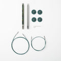 Knit Picks Try It Wood and Stainless Steel Interchangeable Knitting Needle Set - US 6 and 7 (Caspian and Reflections Stainless Steel)