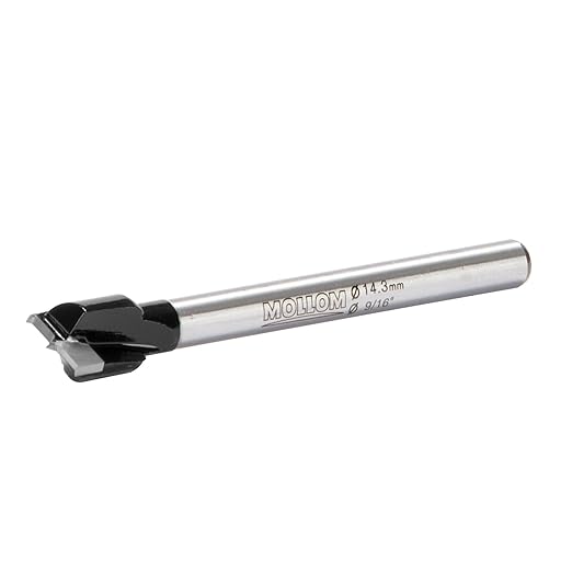 Mollom 9/16" (14.3mm) Forstner Drill Bit for Precise Woodworking with Durable YG8 Carbide Thickness of 1.7mm,This Hinge Cutter Tool is Ideal for Hard Wood, Plastic, Plywood