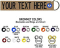 Custom Double Sided Grommeted Crate/Luggage Tags, Over 50 Fabrics, Made of Name Tape Material