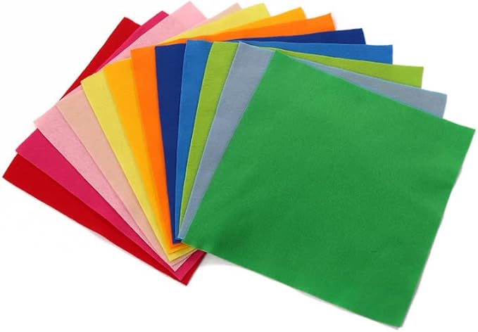YYCRAFT Soft Felt Sheets 6 X 6 Inch Felt Fabric Squares Patchwork Sewing DIY Craft 1.6mm Thick - 20 Color(40 Pack)
