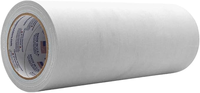 WOD GTC12 Gaffer Tape, White Low Gloss Finish Film, 12 inch x 60 ft. Residue Free, Non Reflective Cloth Fabric, Secure Cords, Water Resistant, Photography, Filming Backdrop, Production