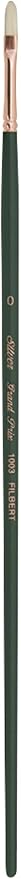 Silver Brush Limited 1003 Grand Prix Filbert Brush for Oil Paintings, Size 0, Long Handle