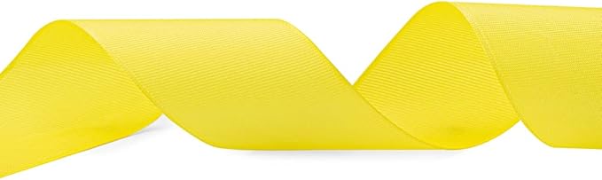 LIUYAXI 1" X 50 Yards Solid Yellow Grosgrain Ribbon, Perfect for Crafts, Wedding Decor, DIY Hair Accessories, Sewing, Gift Package Wrapping and More