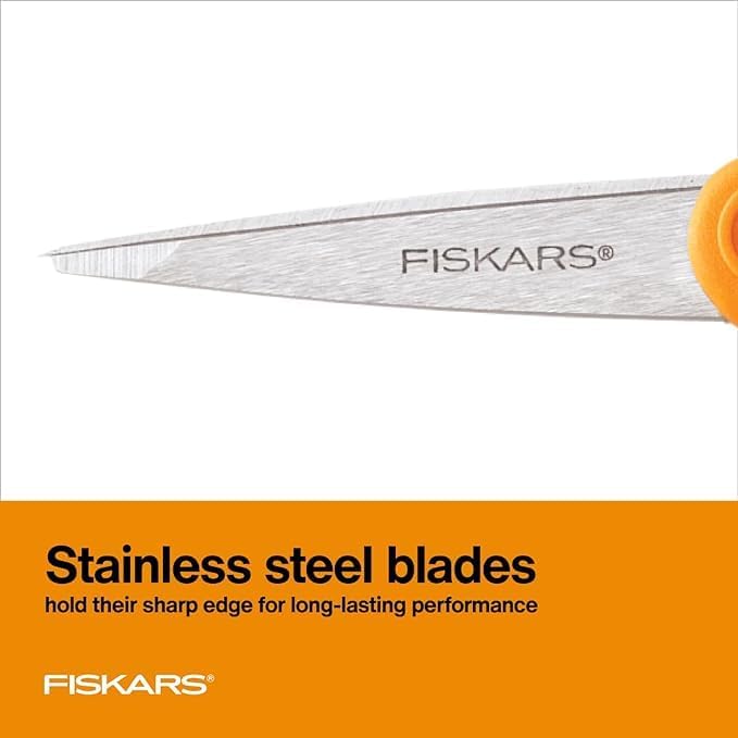 Fiskars 94817897J 94817797 Micro-Tip Scissors, 5 Inch, Orange