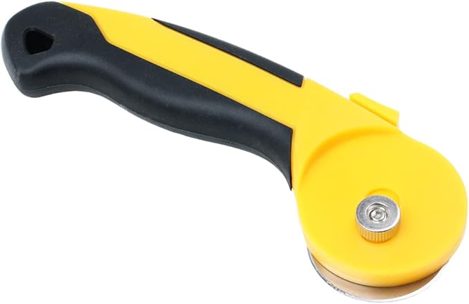 AUTOTOOLHOME 45mm Rotary Cutter Automatic Fabric Cutter Quick Change Blades with Safety Lock for Quilting, Sewing, Crafts, 10pcs Titanium Replacement Blades