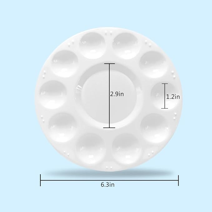 Hulameda Paint Tray Palettes, Plastic Paint Pallets for Kids or Students to Paints on School Project or Art Class-12pcs