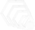 BENECREAT 5 Sizes Hexagon Quilting Template, Acrylic Intricate Sewing Machine Ruler with 0.14Inch Hole for DIY Hand Patchwork Craft