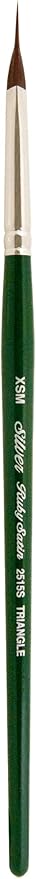 Silver Brush Limited 2515S-XSM Ruby Satin Pointed Triangle Paintbrush for Oil, Acrylic, and Heavy Body Paints, Size XSM, Short Handle