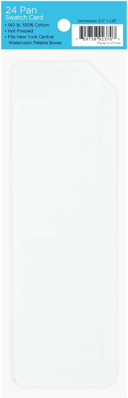 HG Art Concepts Painters Color Diary Watercolor Swatch Card, 24-Pan Size, 10-Pk, 140 lb Hot Press 100% Cotton Paper, Fits New York Central Palette Box, Color Swatch Book for Markers & Colored Pencil
