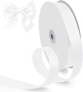 White Ribbon 1 Inch 100 Yards, Single Face Satin Ribbon for Gift Wrapping, Christmas Wrapping Bows, Wedding, Birthday Party Decoration, Craft, Hair, Floral, Sewing