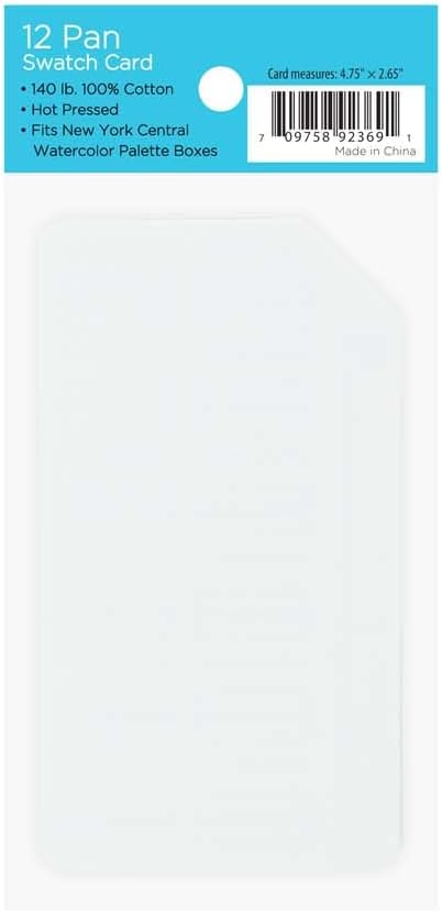 HG Art Concepts Painters Color Diary Watercolor Swatch Card, 12-Pan Size, 10-Pk, 140 lb Hot Press 100% Cotton Paper, Fits New York Central Palette Box, Color Swatch Book for Markers & Colored Pencil