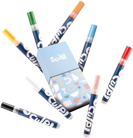 Sculpd Acrylic Paint Pens Set, Favourites, Premium Fine Tips for Painting Pottery, Wood, Cardboard, Paper, Glass & Most Other Surfaces, 8 Vibrant Colours for Arts & Crafts