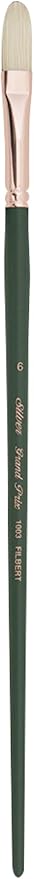 Silver Brush Limited 1003-6 Grand Prix Filbert Paintbrush for Oil Painting, Size 6, Long Handle