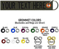 Custom Double Sided Grommeted Crate/Luggage Tags, Over 50 Fabrics, Made of Name Tape Material