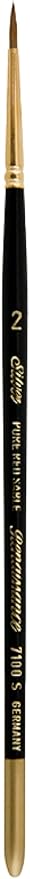 Silver Brush Limited 7100S Renaissance Round Brush for Watercolor and Oil, Size 2, Short Handle