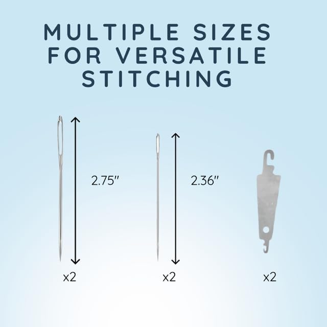 Premium Large Eye Needles Hand Embroidery, Sewing, Crafting, Yarn, Sweaters - 6pcs with 2 Needle Threaders