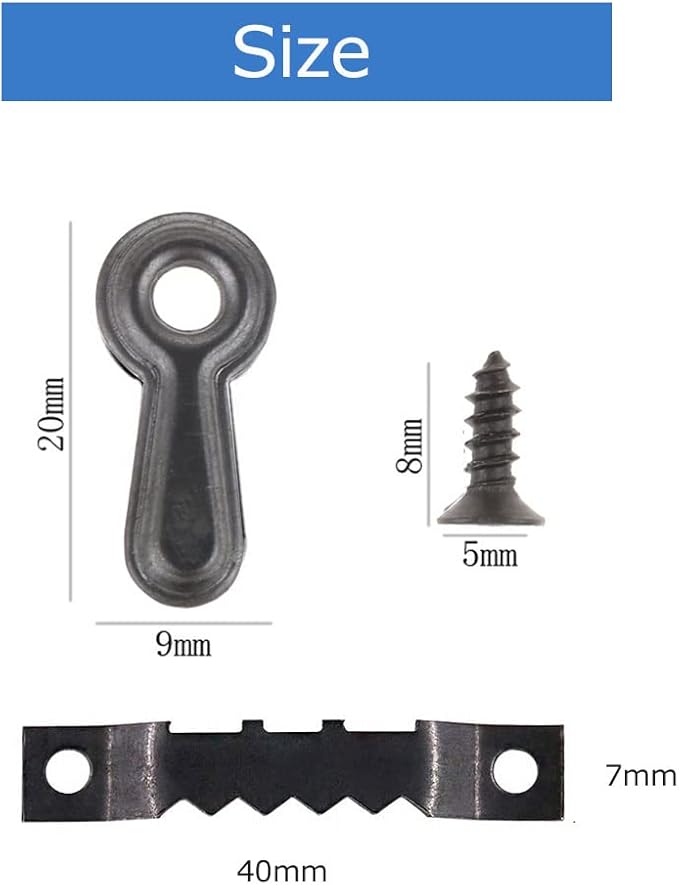 100 Pieces Frame Picture Turn Buttons and 25 Pieces Sawtooth Picture Frame Hanging Hangers Double Hole with 150 Pieces Screws for Hanging Pictures, Photos, Drawing