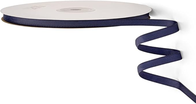 LIUYAXI 1/4" X 50 Yards Solid Navy Blue Grosgrain Ribbon, Perfect for Crafts, Wedding Decor, DIY Hair Accessories, Sewing, Gift Package Wrapping and More