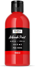 Nicpro Red Large Airbrush Paint (8.45 oz, 250 ml) Ready to Spray Opaque Water-Based Acrylic Air Brush Paints for Model, Wood, Canvas, Metal, Plastic, Leather, for Beginners & Artists