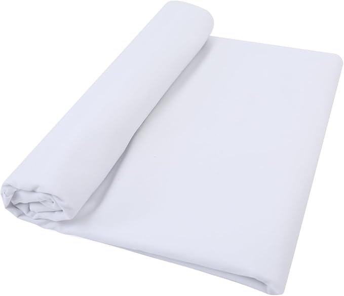 Muslin White Cotton Fabric for Sewing 59 Inch Wide Natural 100% Cotton Poplin Fabric by The Yard Soft Embroidery Cotton Material Apparel Cloth (White, 3 Yard)