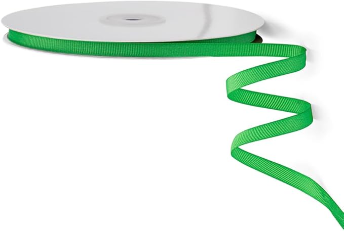 LIUYAXI 1/4" X 50 Yards Solid Green Grosgrain Ribbon, Perfect for Crafts, Wedding Decor, DIY Hair Accessories, Sewing, Gift Package Wrapping and More