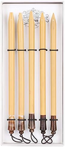 Pens, 5PCS Calligraphy Dip Pen, Vintage Handcrafted Manga Calligraphy Pens for Writing Drawing Painting (Bamboo Tip Set)