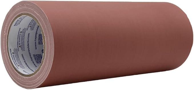 WOD GTC12 Gaffer Tape, Brown Low Gloss Finish Film, 12 inch x 60 ft. Residue Free, Non Reflective Cloth Fabric, Secure Cords, Water Resistant, Photography, Filming Backdrop, Production