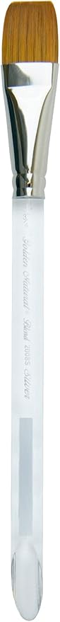 Silver Brush Limited 2008S-3/4 Golden Natural Square Wash Paintbrush for Oil, Acrylic, Watercolor, Gouache, Inks, & Dyes, Size 3/4 Inch, Short Handle