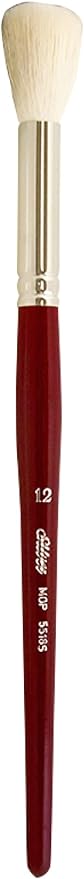 Silver Brush Limited 5518S-12 Silver Mop White Round Paintbrush for Oil, Acrylic, Watercolor, Pastels, & Charcoal, Size 12, Short Handle