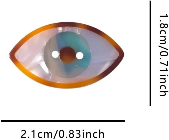 Novelty Eye Shaped Buttons for Crafts,Acetate Button for Clothes,Buttons for Sewing,Button Bulk,Pack of 6
